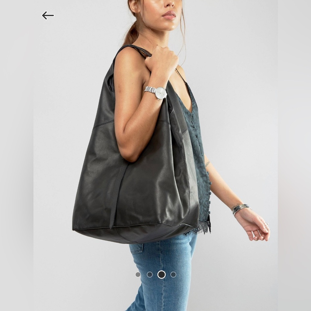 ASOS Brand 100% Leather Slouchy Shoulder Shopping Bag